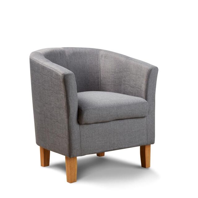 Fabric Tub Chair Colour Range Wooden Legs Armchair Living Room Modern Office Grey