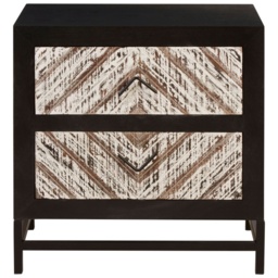 Lombok Black 2 Drawer Bedside Table Black
