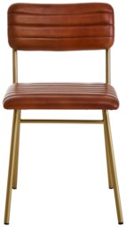Orsina Tan Leather Dining Chair, Sturdy Dining Room Chair, Leather Effect Accent Chair
