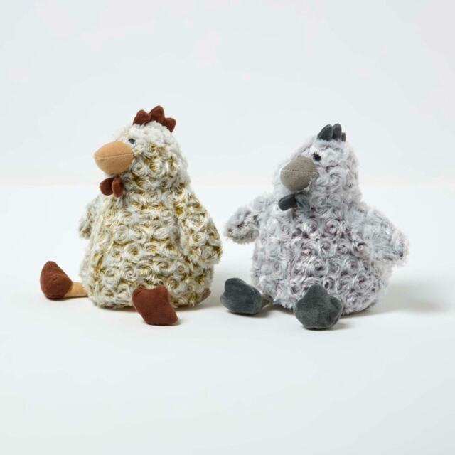 Homescapes Luxury Fabric Chicken Doorstop Set of 2
