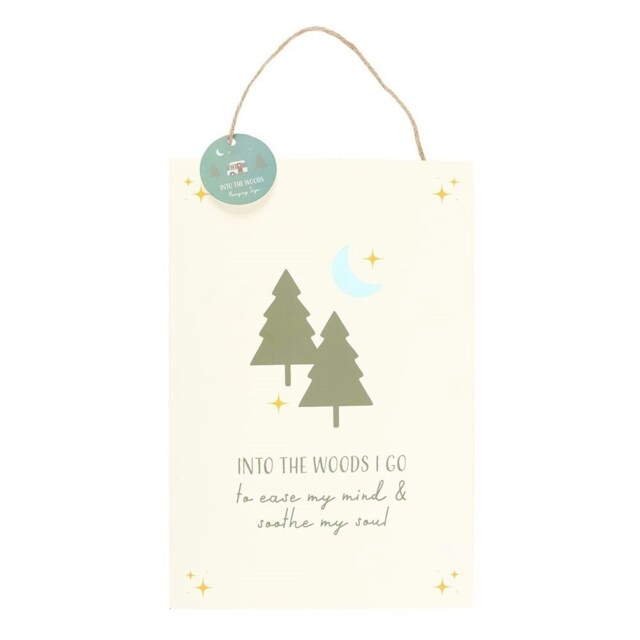 Something Different Into The Woods Hanging Sign - Beige - One Size
