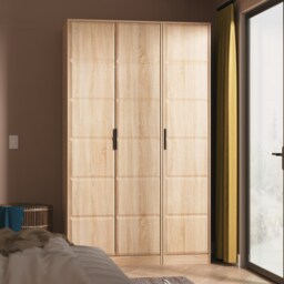 Seattle Tall Triple Wardrobe in Bardolino Oak (Ready Assembled) Brown Bardolino Oak