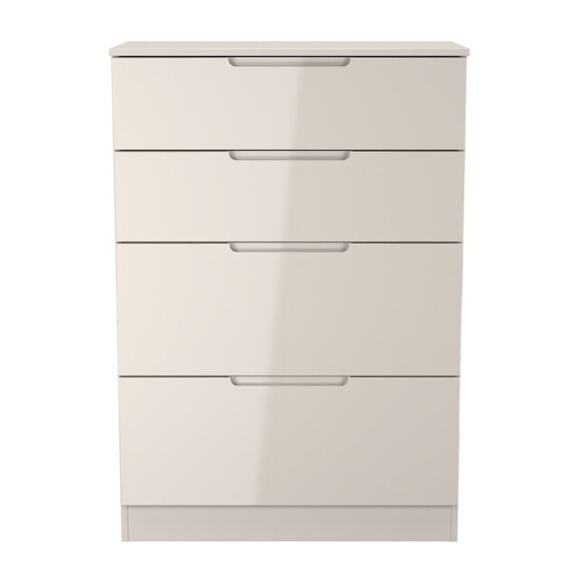 Lucca 4 Drawer Deep Chest of Drawers in Kashmir Gloss & Kashmir (Ready Assembled) Cream Kashmir Gloss & Kashmir