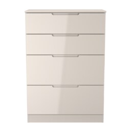 Lucca 4 Drawer Deep Chest of Drawers in Kashmir Gloss & Kashmir (Ready Assembled) Cream Kashmir Gloss & Kashmir