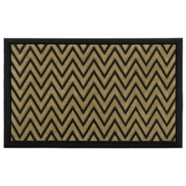 1 x Zig Zag Non-Slip Super Absorbent 40x60cm Scraper Doormats For Dirt & Mud With Rubber Backing