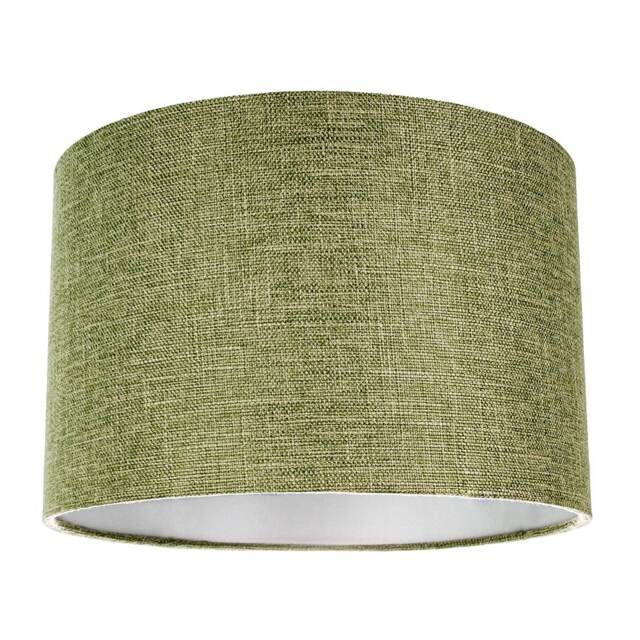 Contemporary and Sleek Olive Sage Plain Linen Fabric Drum Lamp Shade 60w Maximum Green Olive Green 1