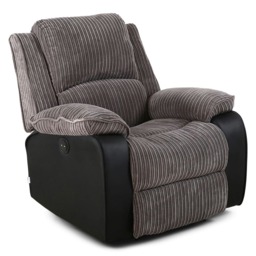 Postana Jumbo Cord Fabric Electric Reclining Armchair Recliner Chair (Grey)