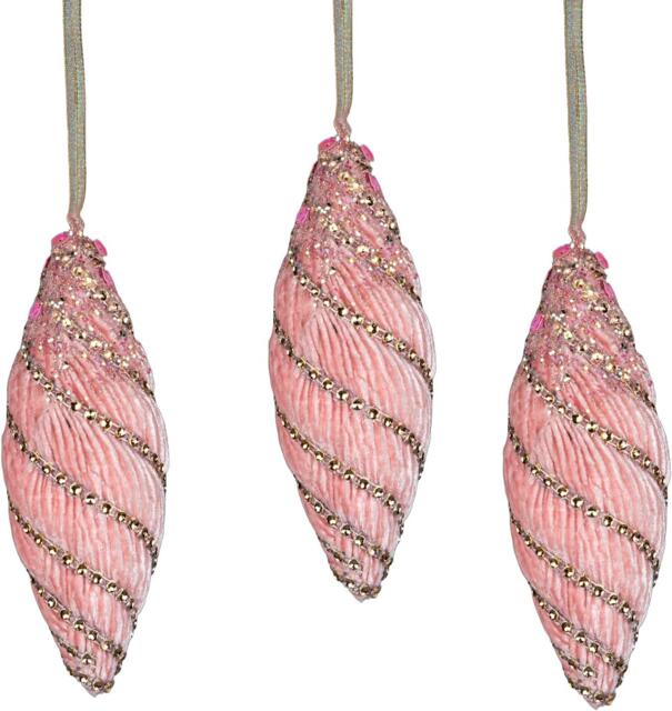 Baby Pink Nut Bauble 15cm - Christmas Tree Hanging Decorations Ornaments Themed,3pcs