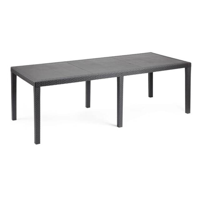 Long Anthracite Rectangular Garden Table Outdoor Patio Dining Furniture