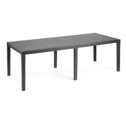 Long Anthracite Rectangular Garden Table Outdoor Patio Dining Furniture