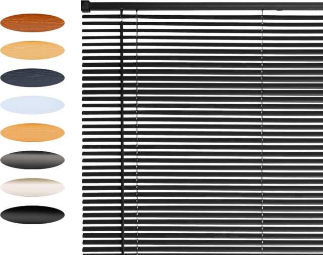 Lister Cartwright 25mm PVC Venetian Blinds Windows Easy Fit Child Safety Included (Dark Grey, 145 cm Width x 160 cm Drop)