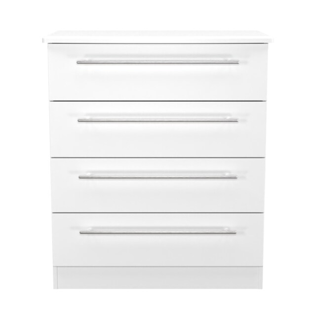 Carlton 4 Drawer Chest of Drawers in Porcelain Matt (Ready Assembled) White Porcelain Matt