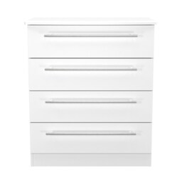 Carlton 4 Drawer Chest of Drawers in Porcelain Matt (Ready Assembled) White Porcelain Matt