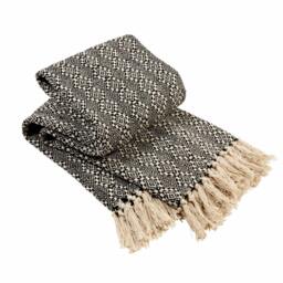 Casablanca Super Soft Cotton Throw in Black, 127 x 152cm