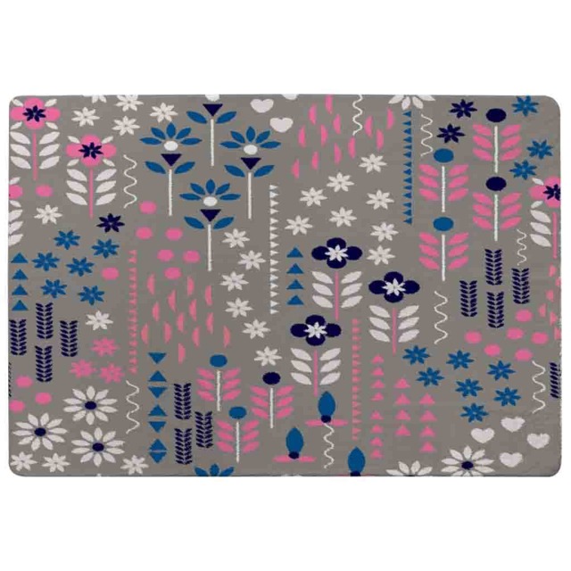 Selection Of Flowers In Pink Blue & White Rug Multi