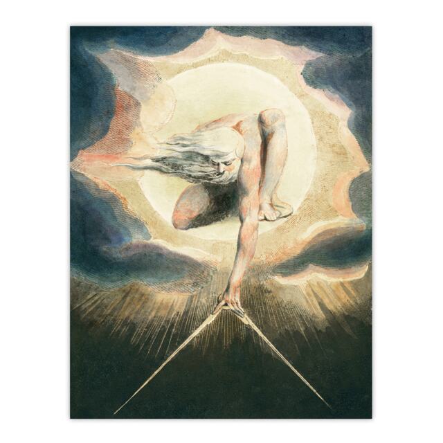 Ancient of Days Setting Compass to Earth Blake Huge Wall Art Print 18X24 In