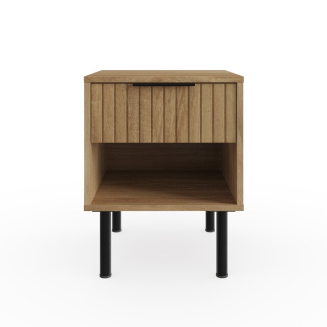 Nervata Lamp Table Brown Oak