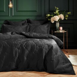Paoletti Palmeria Quilted Velvet Single Duvet Cover Set