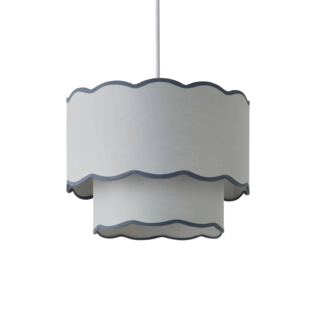 ValueLights Sloane 2 Tier Grey Colour Clash Scallop Shade and Bulb