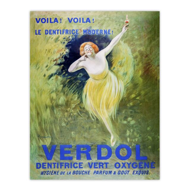 "Verdol Toothpaste Vintage Advert Vintage Wall Art Print Cappiello 12x16"""