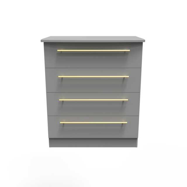 Helmsley 4 Drawer Chest of Drawers in Dusk Grey (Ready Assembled) Grey Dusk Grey