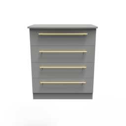 Helmsley 4 Drawer Chest of Drawers in Dusk Grey (Ready Assembled) Grey Dusk Grey