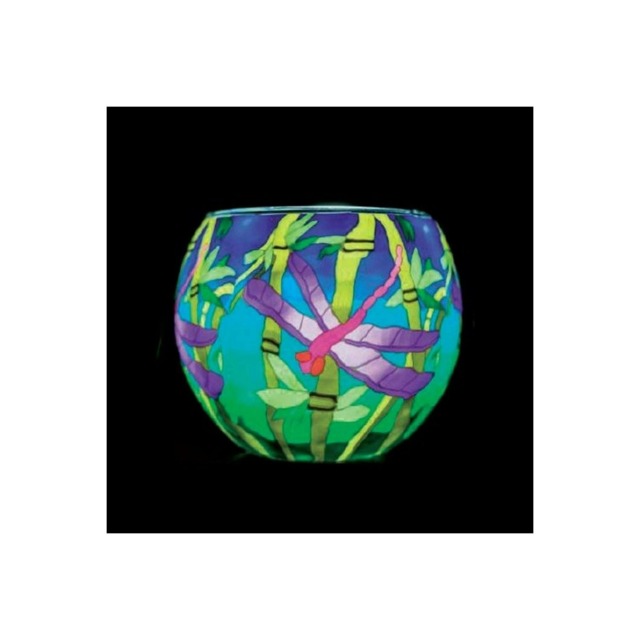 Milford Collection Tealight Holder Glass Nightlight Dragonfly