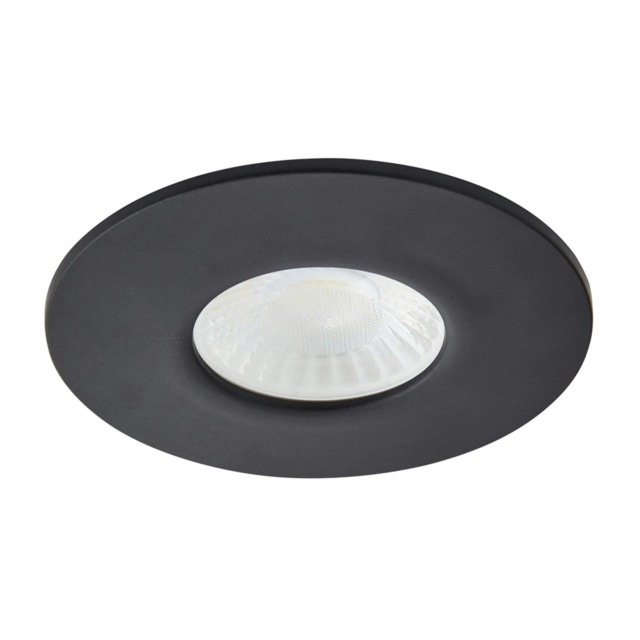 BHS Nate LED Fixed Fire Rated IP65 Recessed Spotlight Black Satin Black 1