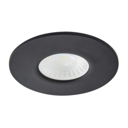 BHS Nate LED Fixed Fire Rated IP65 Recessed Spotlight Black Satin Black 1