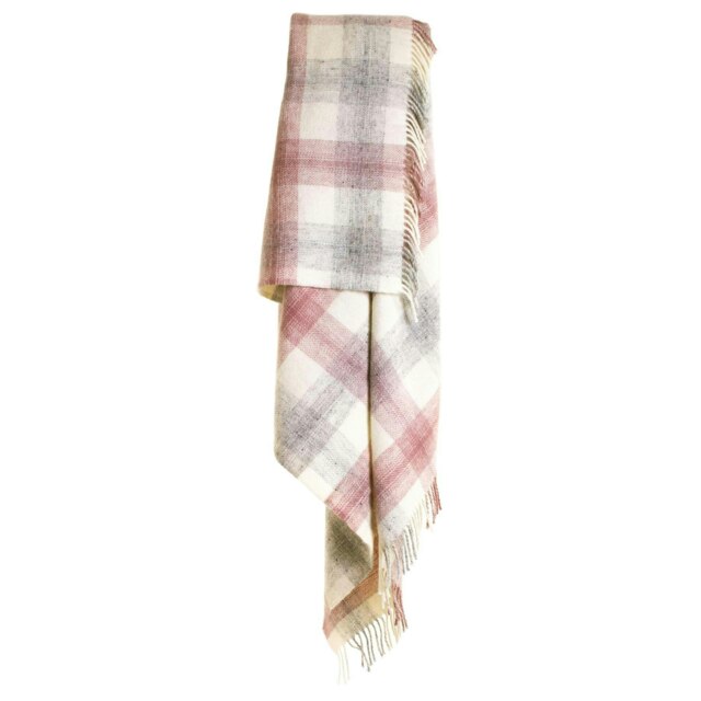 Lifestyle Meadow Check Throw/Blanket - Dusky Pink