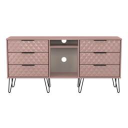 Islay 6 Drawer Sideboard in Kobe Pink (Ready Assembled) Pink Kobe Pink