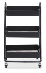 Interiors by Premier Three Tier Black Trolley, Swift Mobility Of Drinks Trolley, Lightweight And Compact Storage Garden Trolley Black