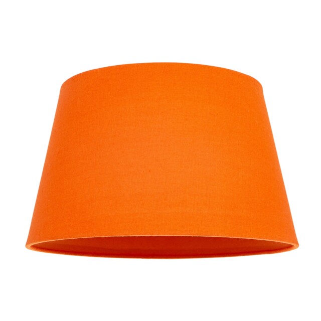 Traditional 30cm Vivid Orange Linen Fabric Drum Table/Pendant Shade 60w Maximum Orange Orange 1