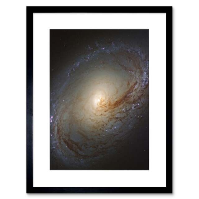 "Hubble NGC 3368 Galaxy Messier 96 Starbirth Deep Space 9x7"" Black Framed Wall Art Print"