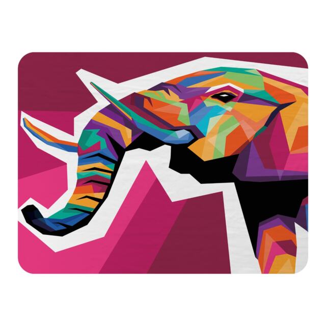 Colorful illustration of Elephant head in WPAP style Designer Blanket Multi