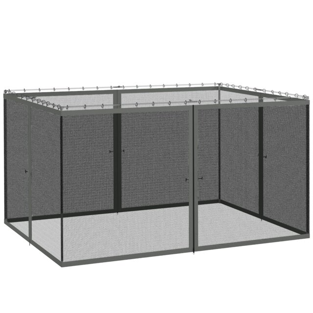 Outsunny 352 x 207cm Universal Replacement Gazebo Mesh Netting Screen Walls Grey Dark Grey 352 x 207 cm per panel