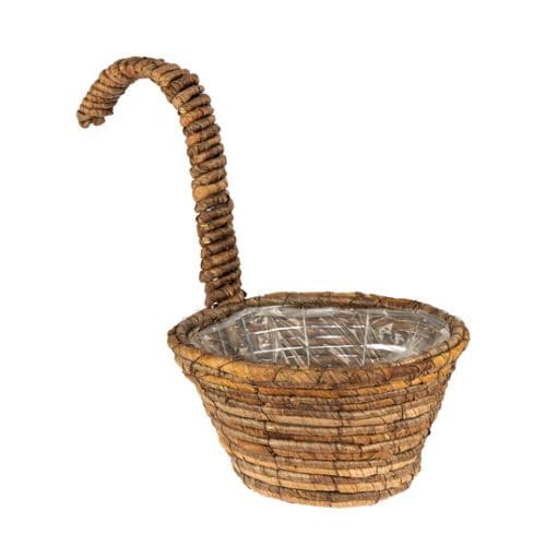 Large Wicker Over-Fence Hanging Garden Planting Basket Brown Brown S 1