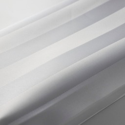 EuroShowers Satin Stripe White Shower Curtain with Weighted Hem - 180x240cm