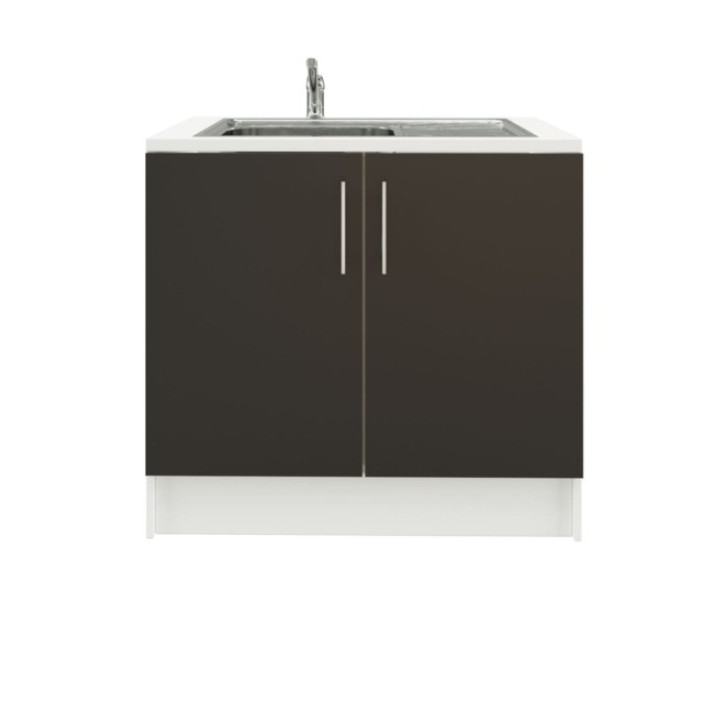 JD Greta 1000mm Utility Room Sink Unit With Tap, Kitchen Base Cabinet - Dark Grey Matt Grey