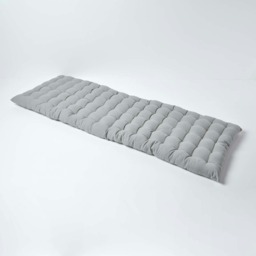 Homescapes Garden Bench Cushion Luxury 3 Seater Cotton Indoor Outdoor Seat Pad Grey 143 x 48 cm 1
