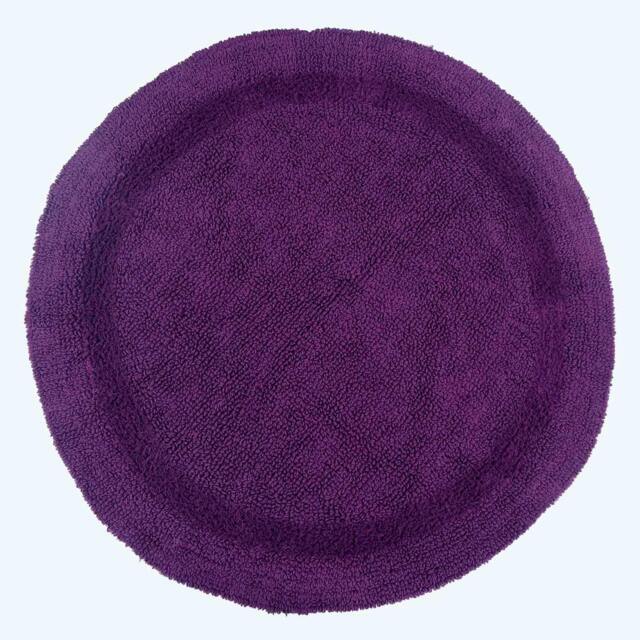 Homescapes Luxury Reversible Round Bath Mat - Plum Purple Plum