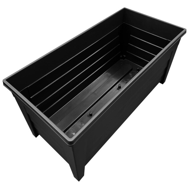 2 x Long Black 55cm Grosvenor Trough Flower Planters For Home Garden & Patios Black