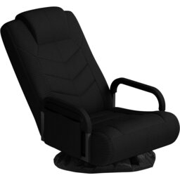 Yaheeetech Swivel Folding Floor Gaming Chair with Adjustable Backrest Black Full Black One Size