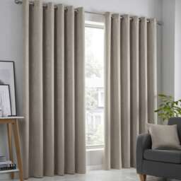 Fusion Strata Eyelet Curtains Natural