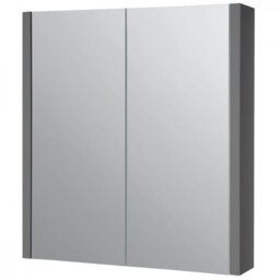 Mirror Bathroom Cabinet 600mm Wide - Storm Grey Gloss - (Urban) Grey Grey 1