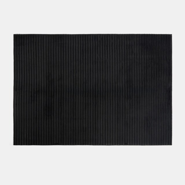 OHS Faux Fur Rug Ribbed Mat Luxury Carpet Anti Slip Runner - 80 x 150cm