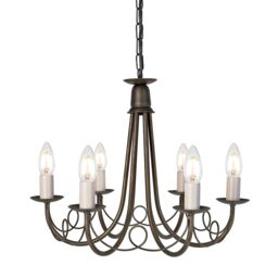 Minster 6 Light Chandelier Black, Gold Finish, E14