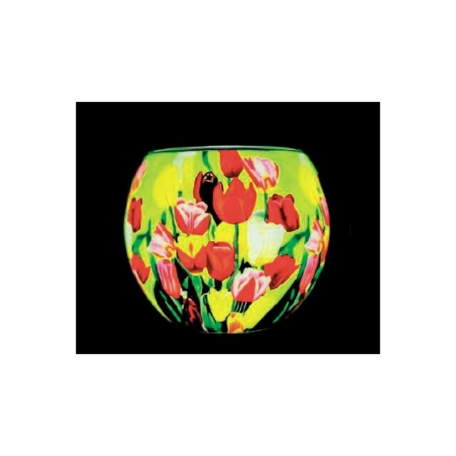 Milford Collection Tealight Holder Glass Nightlight Tulips