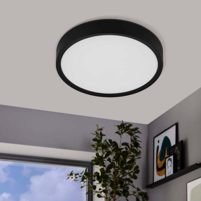 EGLO Musurita Black LED Plastic & Steel Ceiling Light