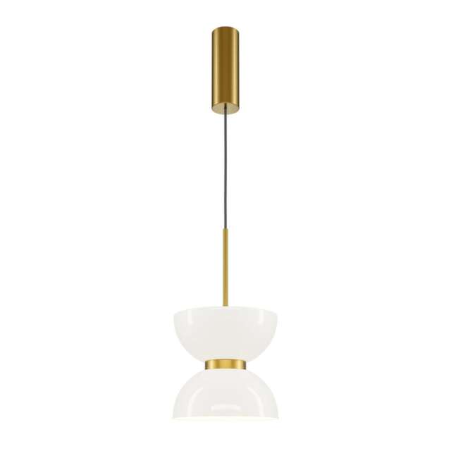 Kyoto Modern Slim Pendant Ceiling Light Gold 3000K 1300lm White Shade